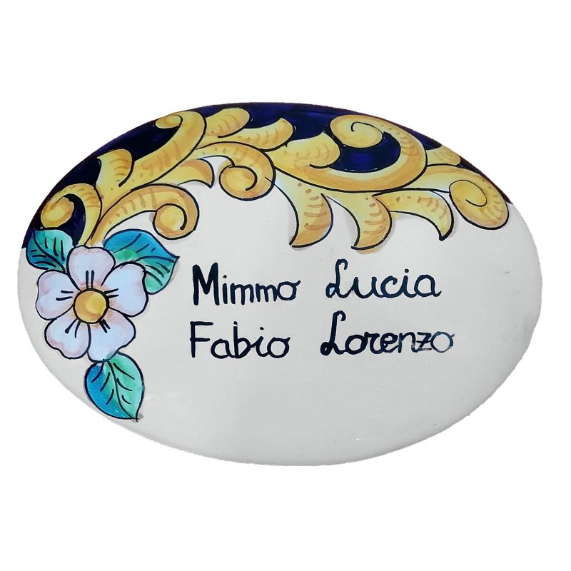 Customizable oval plaque. Flowers & Baroque...
