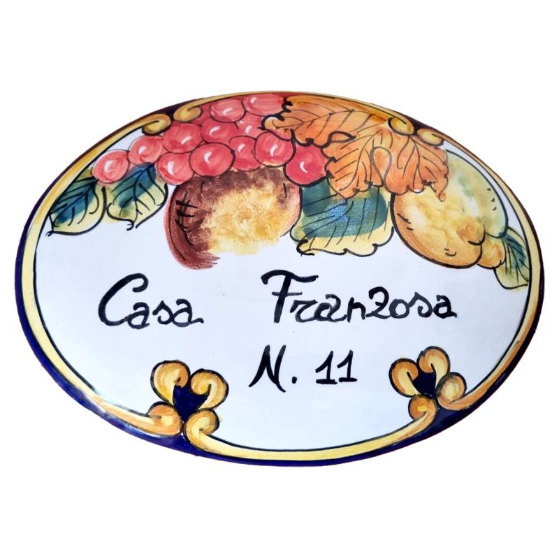Placa ovalada personalizable. Línea Frutta....