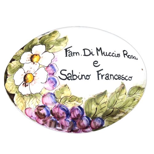 Customizable oval plaque. Vietri ceramic. Hand-painted.