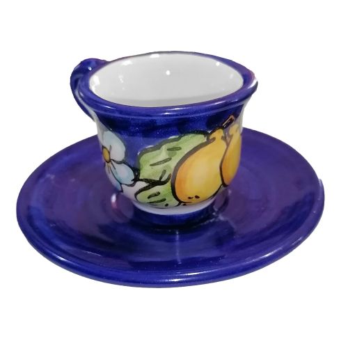 Tasse à café avec soucoupe. Ligne Fleurs et Citrons.... 2