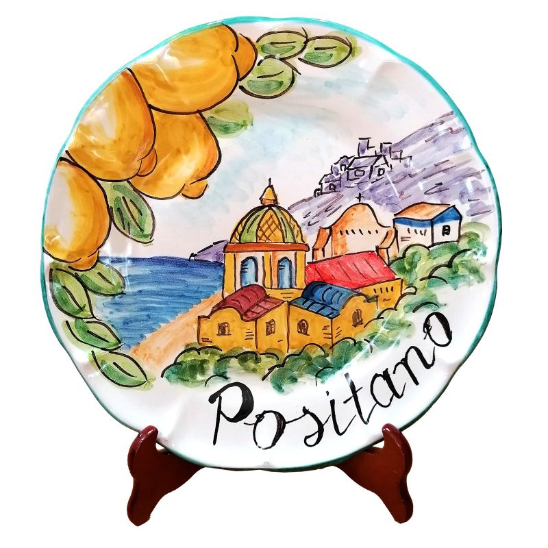 Teller. Positano-Ansicht. Vietri-Keramik....