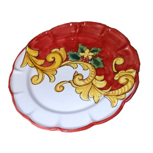 Dish, Plate Christmas Line, handpainted in Vietri ceramic Serving Dish for Cake