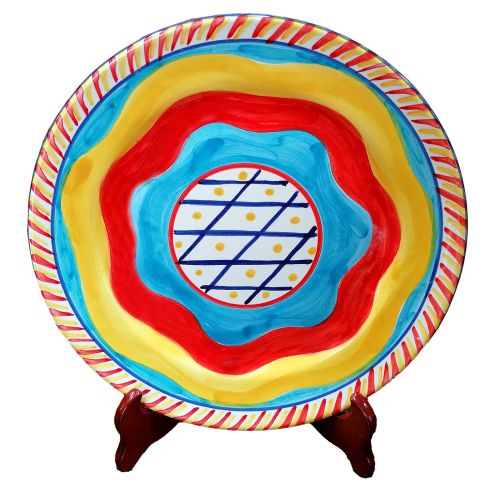 Dish, Plate Modern Line handpainted in Vietri ceramic...