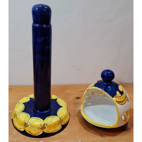 Portarotolo e Portaspugnetta da Banco Limoni col Blu....
