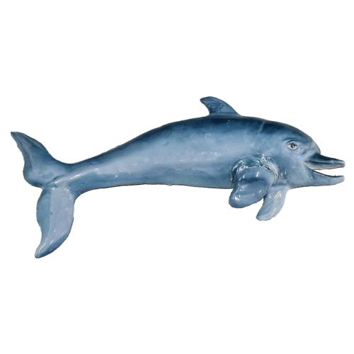 Pesce Delfino da parete. Ceramica di vietri dipinta a mano.