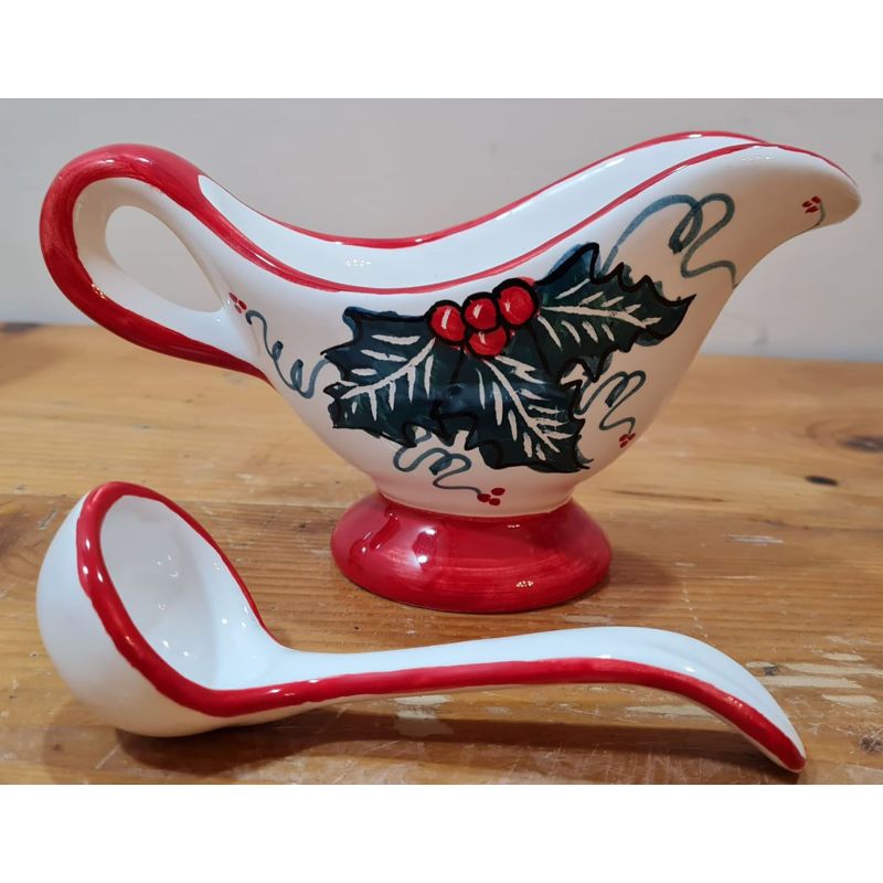 Table sauce pot Christmas line handpainted...