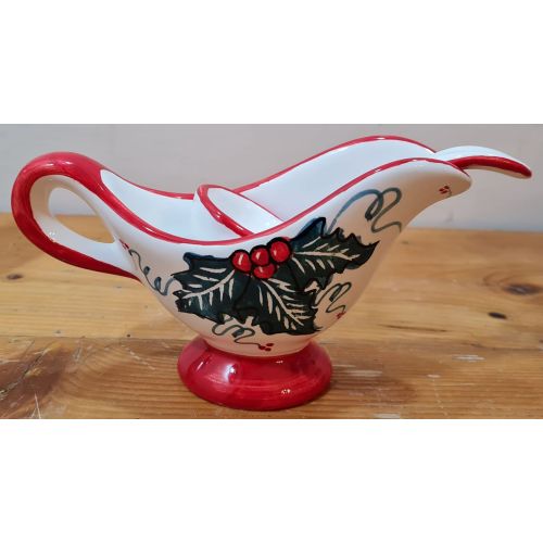 Salsiera da tavola linea natalizia Ceramica di Vietri.