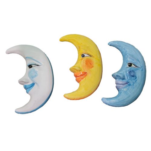 Luna da parete. Ceramica di vietri dipinta a mano.