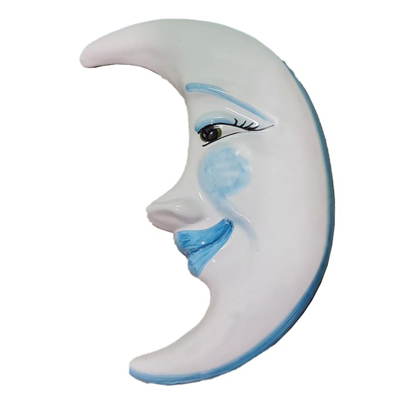 Luna de pared. Cerámica vietri pintada a mano.