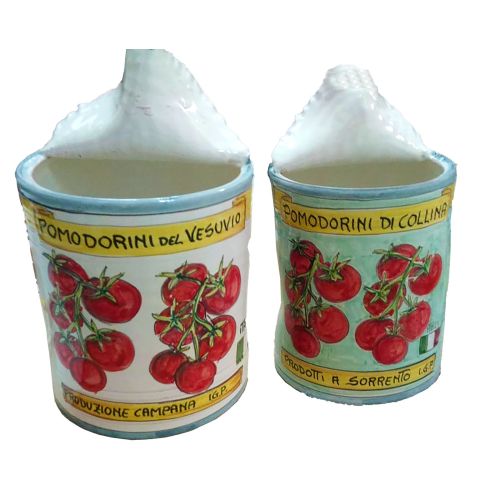 Jar Vintage line can with tomatoes. handpainted Vietri ceramic