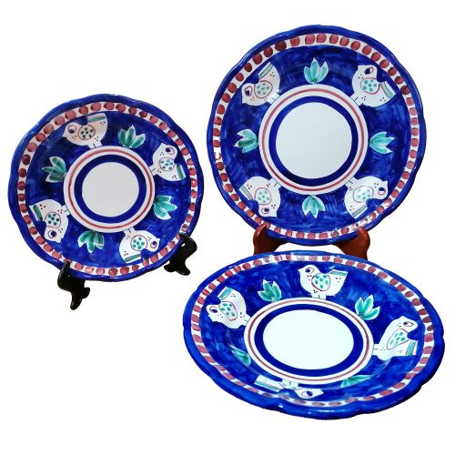 Place setting. Animal line. Vietri ceramic. Hand-painted....