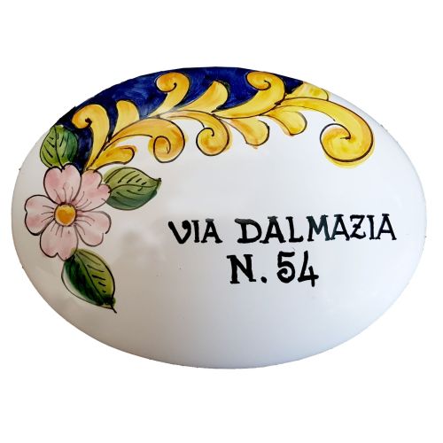 Customizable oval plaque. Flowers & Baroque line. Vietri... 2