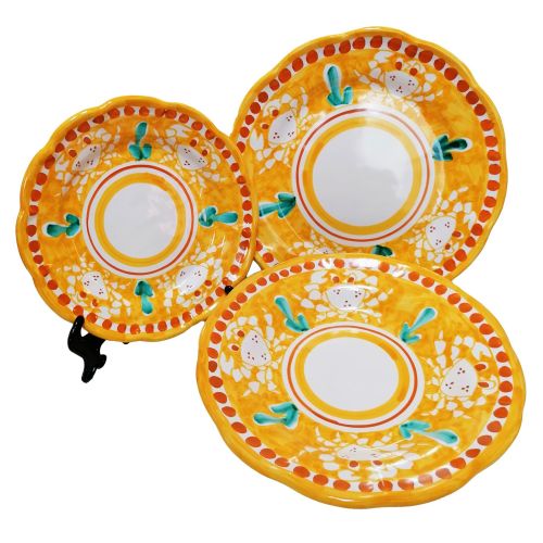 Plate Set. Animaletti Collection. Hand-Painted Vietri Ceramics