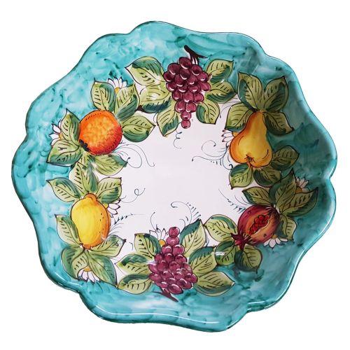 Bowl centerpiece serving dish, Fruit Line. handpainted Vietri ceramic