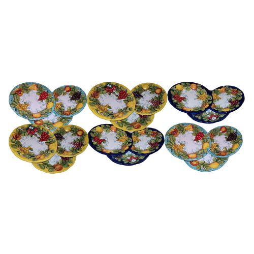 Dishes, Plates Fruit line, handpainted in Vietri ceramic