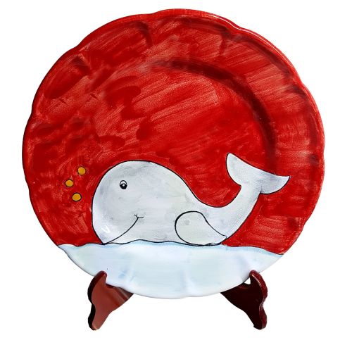 Dish, plate Sea line, handpainted in Vietri ceramic...