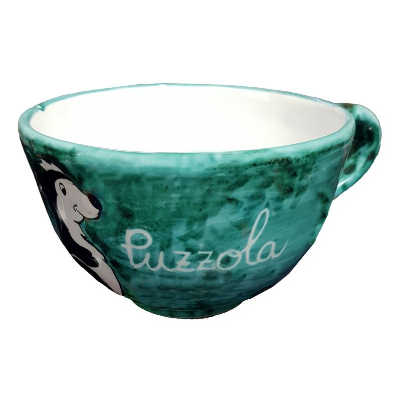 Milk cup Personalized. handpainted Vietri ceramic