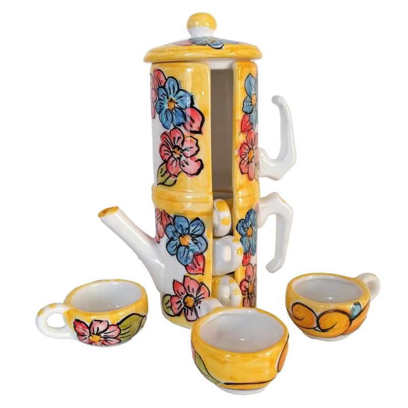 Cafetera porta tazas. Línea Limones. Cerámica...