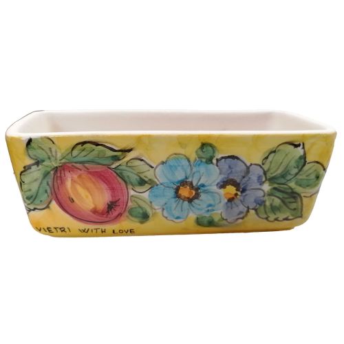 Mini rectangular planter. Vietri ceramic. Hand-painted.