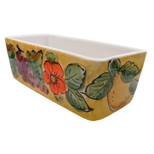 Mini maceta rectangular. Cerámica de Vietri. Pintada a mano.