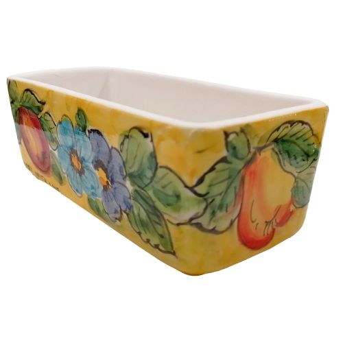 Mini rectangular planter. Vietri ceramic. Hand-painted.