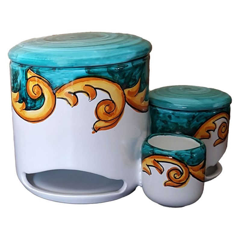 Portacialde set. Linea Barocco Ceramica di...