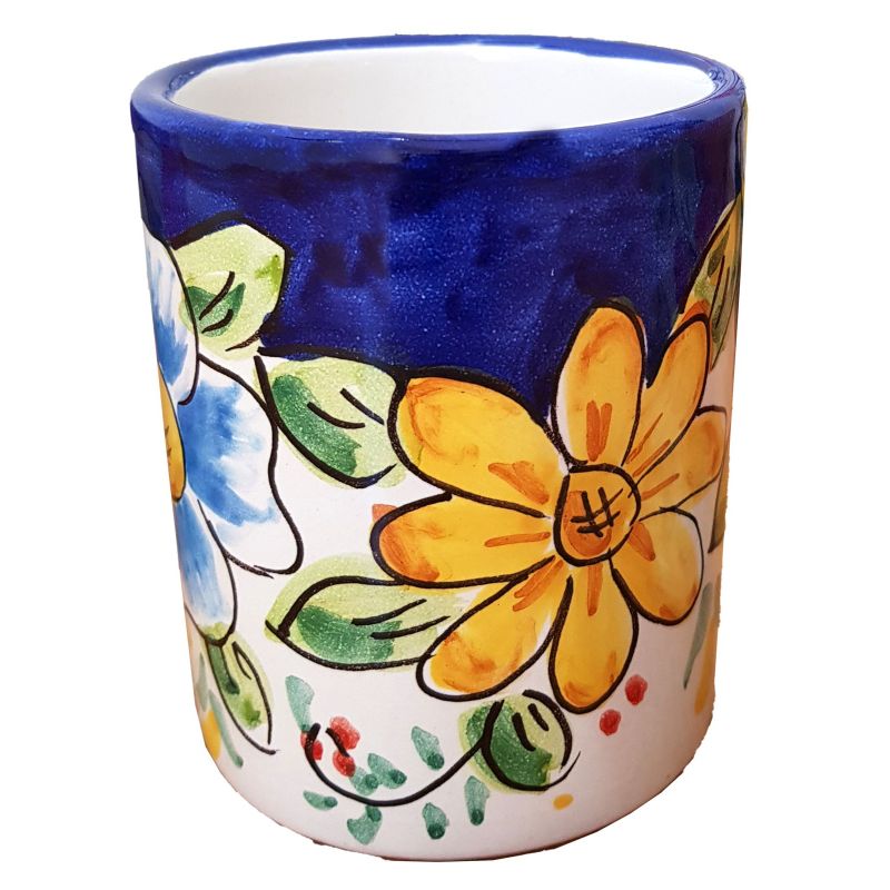 Bicchiere. Linea Fiori. Ceramica vietrese....
