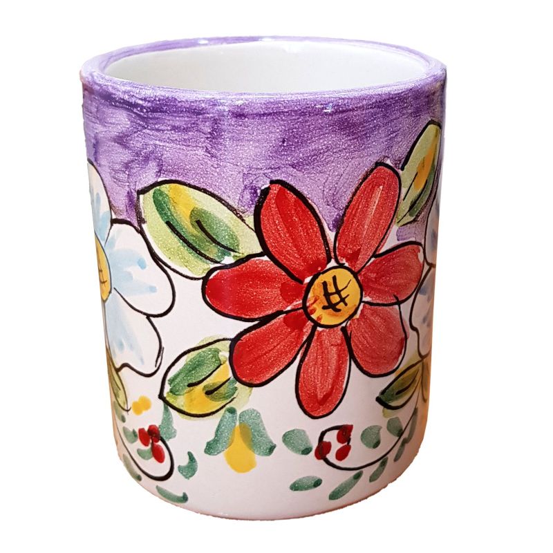 Bicchiere. Linea Fiori. Ceramica vietrese....
