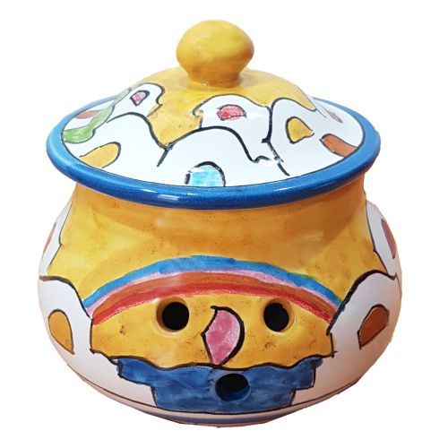 Customizable Spice Jar. Houses Line. Vietri Ceramic. Hand-Painted.