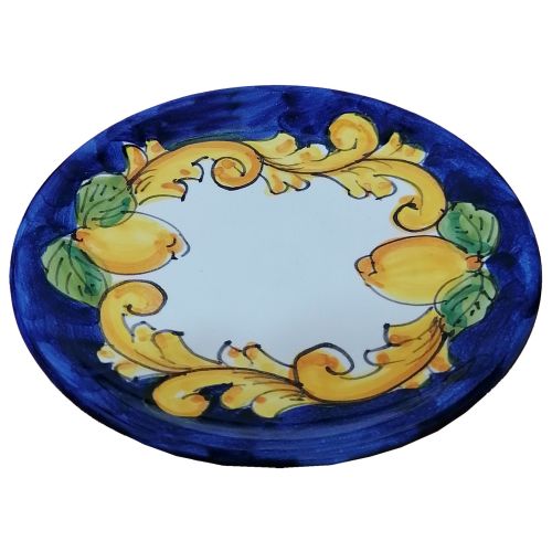 Set tazzina e piattino. Linea Barocco e Limoni. Ceramica di Vietri. Dipinto a mano