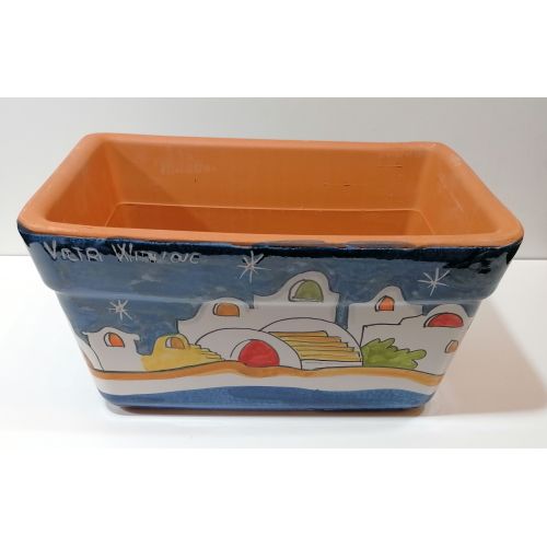Rectangular Planter. Casette Line. Vietri ceramic. Hand-painted.