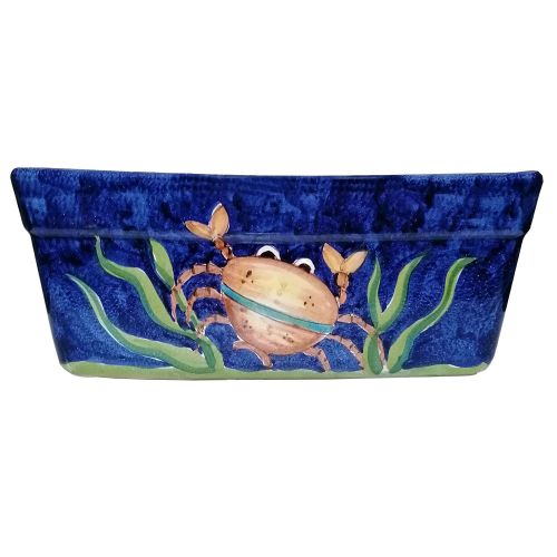 Rectangular Planter. Sea Line. Vietri ceramic. Hand-painted. 2