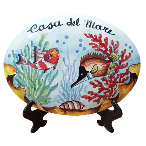 Targa ovale Personalizzabile. Linea Marini. Ceramica di...