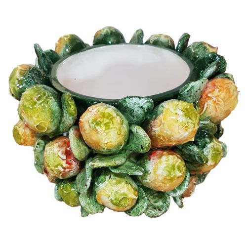 Vaso a rilievo in ceramica vietrese -Fichi D'India