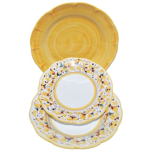 Plate. Spring Flowers Line. Big Mama. Vietri Ceramics. Hand-painted.