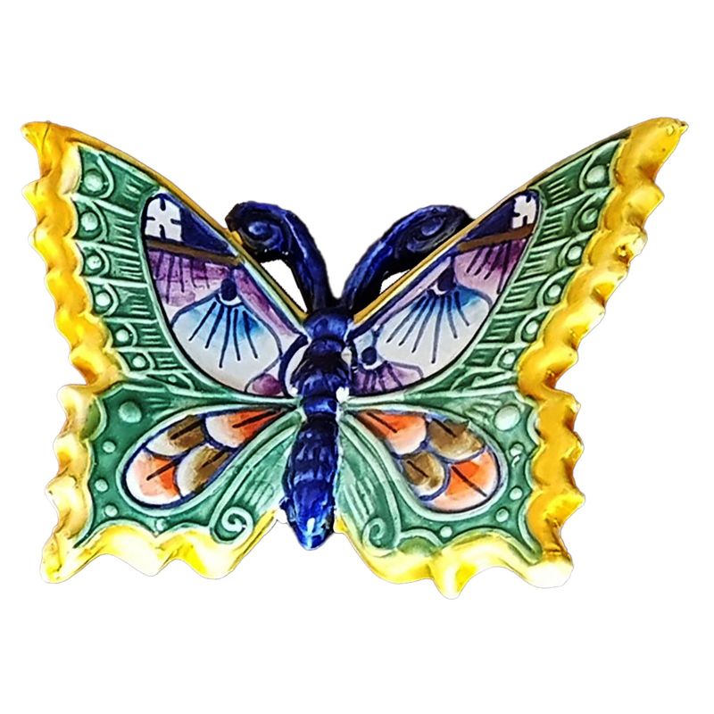 Colorful butterfly Copper green background...