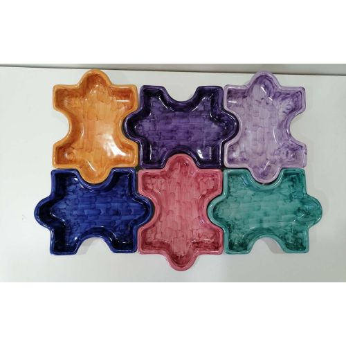 Appetizer dish. Cold dinner. Interlocking puzzle shape....