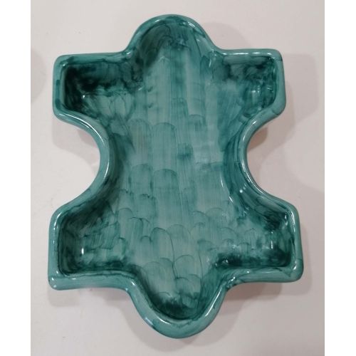 Vorspeisenschale. Kaltes Abendessen. Steckpuzzle-Form. Vietri Keramik. Handbemalt.
