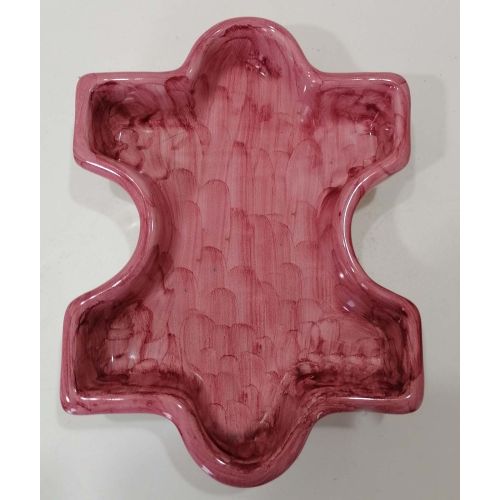 Appetizer dish. Cold dinner. Interlocking puzzle shape. Vietri ceramic. Hand-painted.