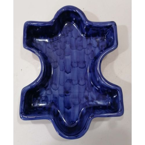 Appetizer dish. Cold dinner. Interlocking puzzle shape. Vietri ceramic. Hand-painted.