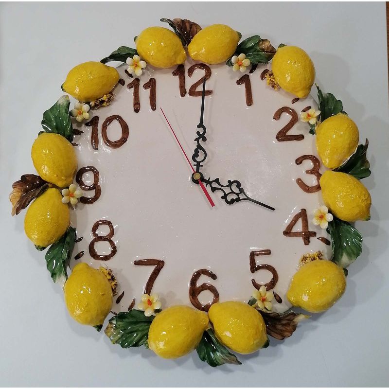 Wall clock. Raised lemons. Vietri ceramic....