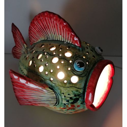 Fish. Home ornaments handpainted Vietri ceramic Furnishing items for your home