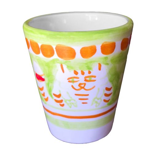 Vaso. Línea Animaletti. Cerámica de Vietri. Pintado a Mano.