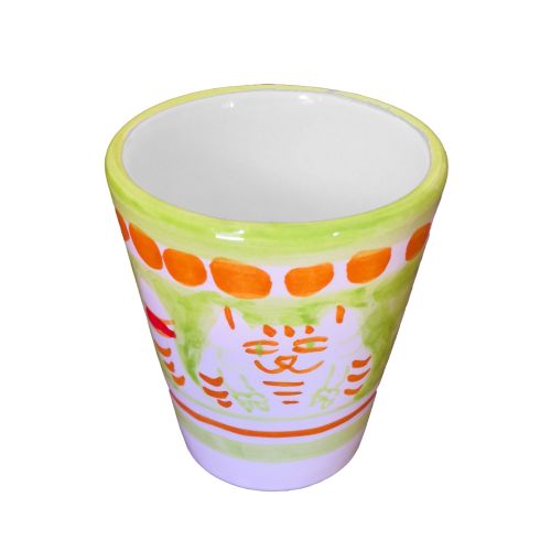 Vaso. Línea Animaletti. Cerámica de Vietri. Pintado a Mano.