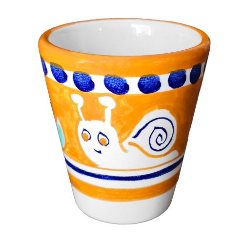 Vaso. Línea Animaletti. Cerámica de Vietri. Pintado a Mano.