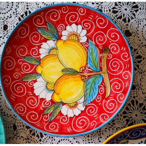 Artistic wall plate. Vietri ceramic. Hand-painted.