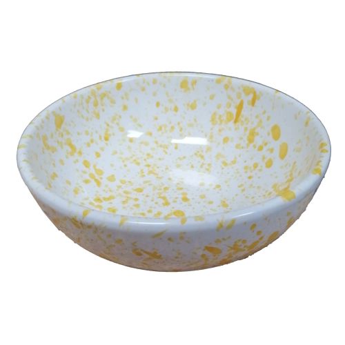 Smooth soup bowl. Splattered. Modern line. Hand-painted Vietri ceramic.