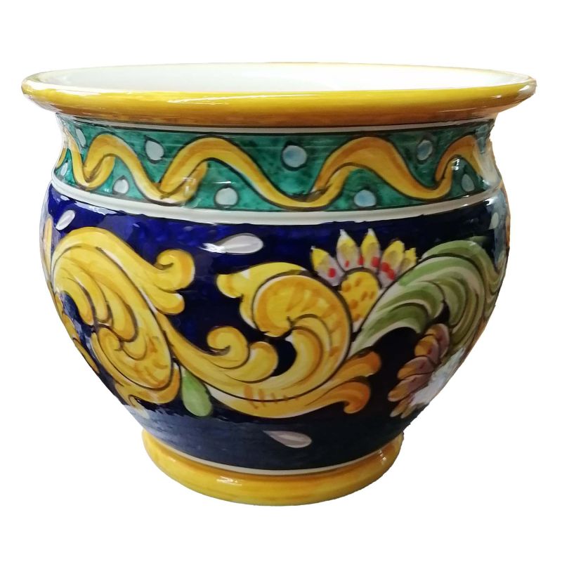 Plant holder baroque line. handpainted Vietri...