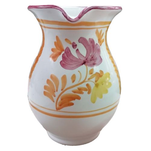 Brocca Panciuta. Linea Fiori. Ceramica di Vietri. Dipinta a mano.