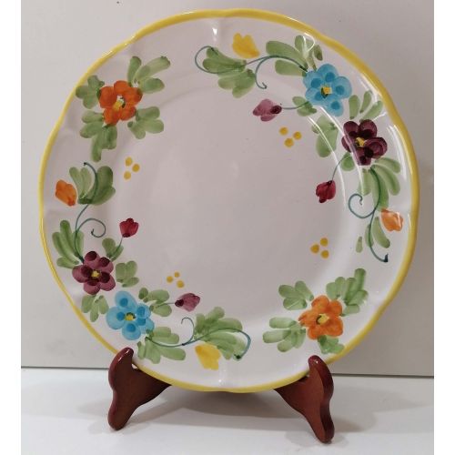Plate. Spring Collection. Vietri ceramic. Hand-painted. Available dinner, soup, dessert or charger plate.